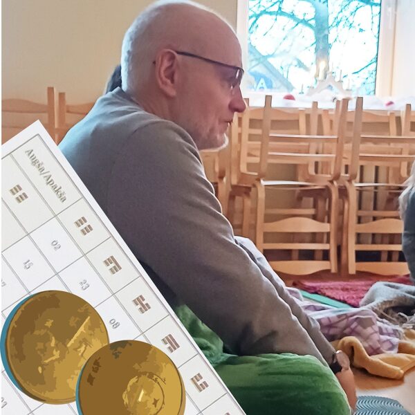 Imants Kopmanis un Ķīniešu Pārmiaņu grāmatai mestās monētas.